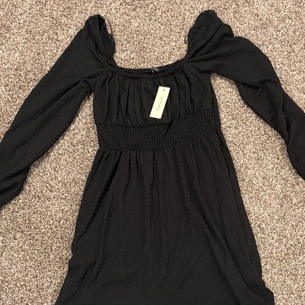 Francesca's Collections Black Long Sleeve Dress